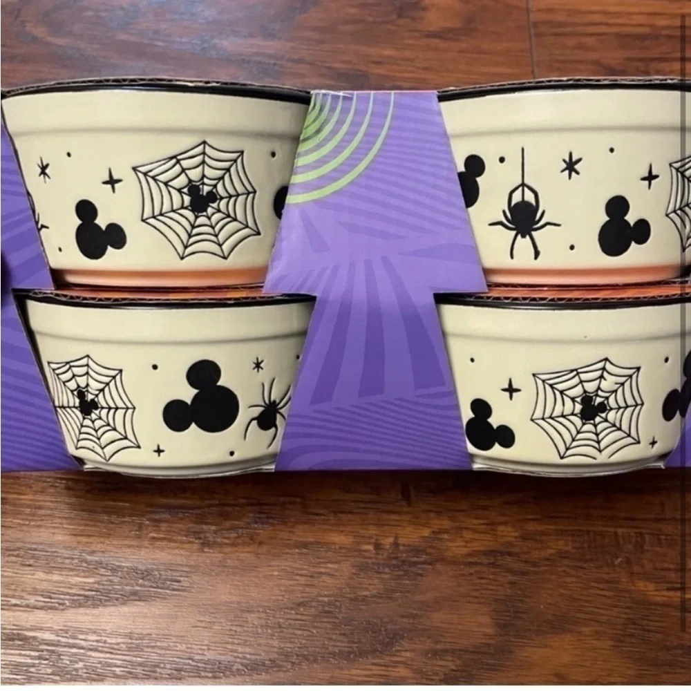 Disney Halloween Mickey Mouse Ramekin Set 4 NEW Baking Oven Microwave Safe